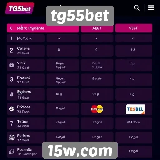 Métodos de pagamento aceitos pelo tg55bet